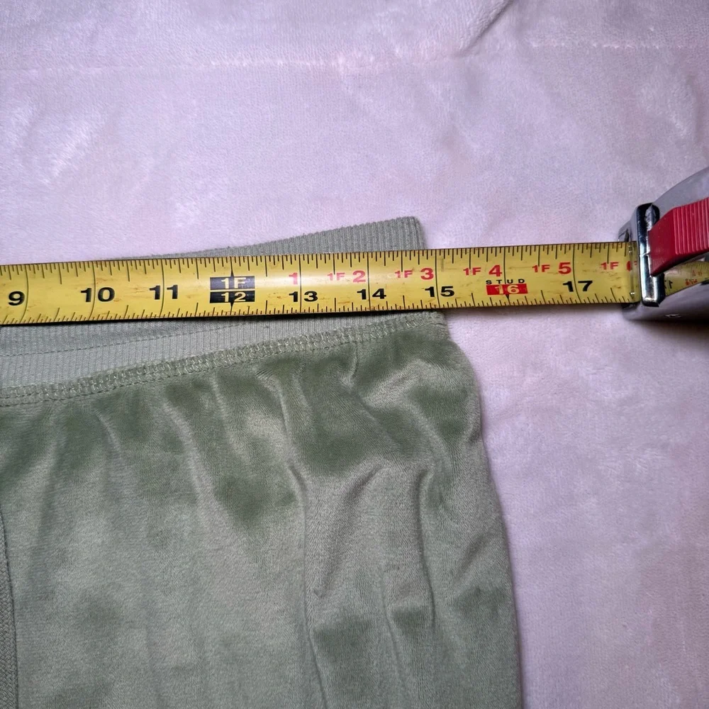 Juicy Couture Green Velour Track Pants Rhinestone‎ Logo Y2K - Picture 5 of 8